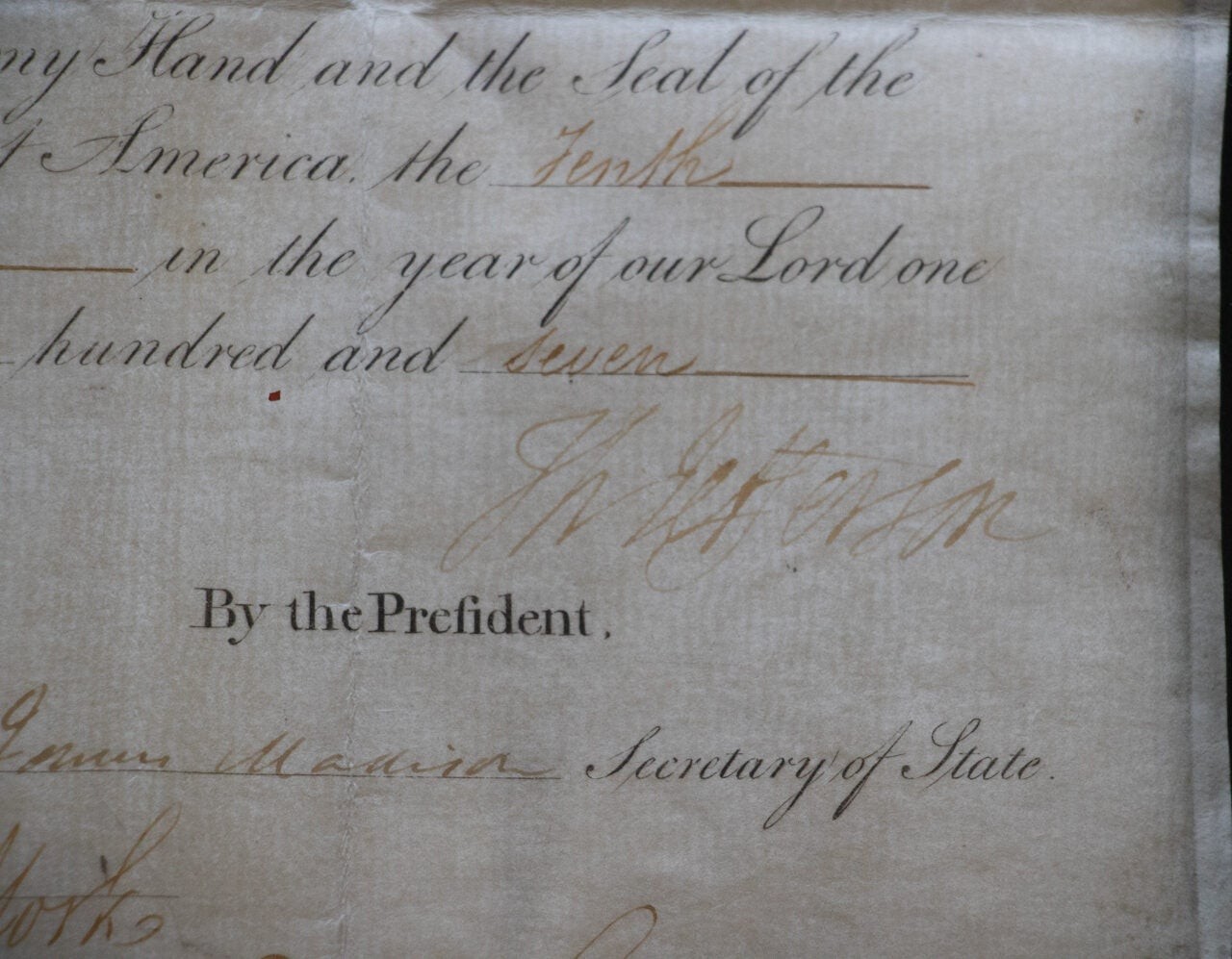 1807 Thomas Jefferson & James Madison Signed Ship’s Papers Barbary Pirates