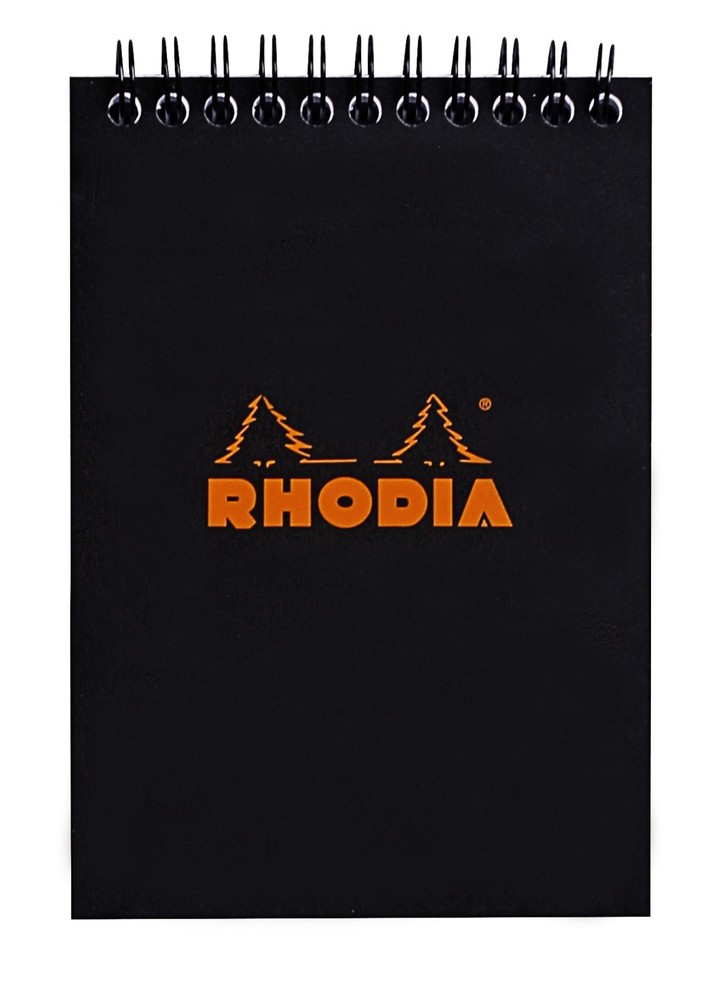 Rhodia Wirebound Notebook 6 x 8 Lined Black