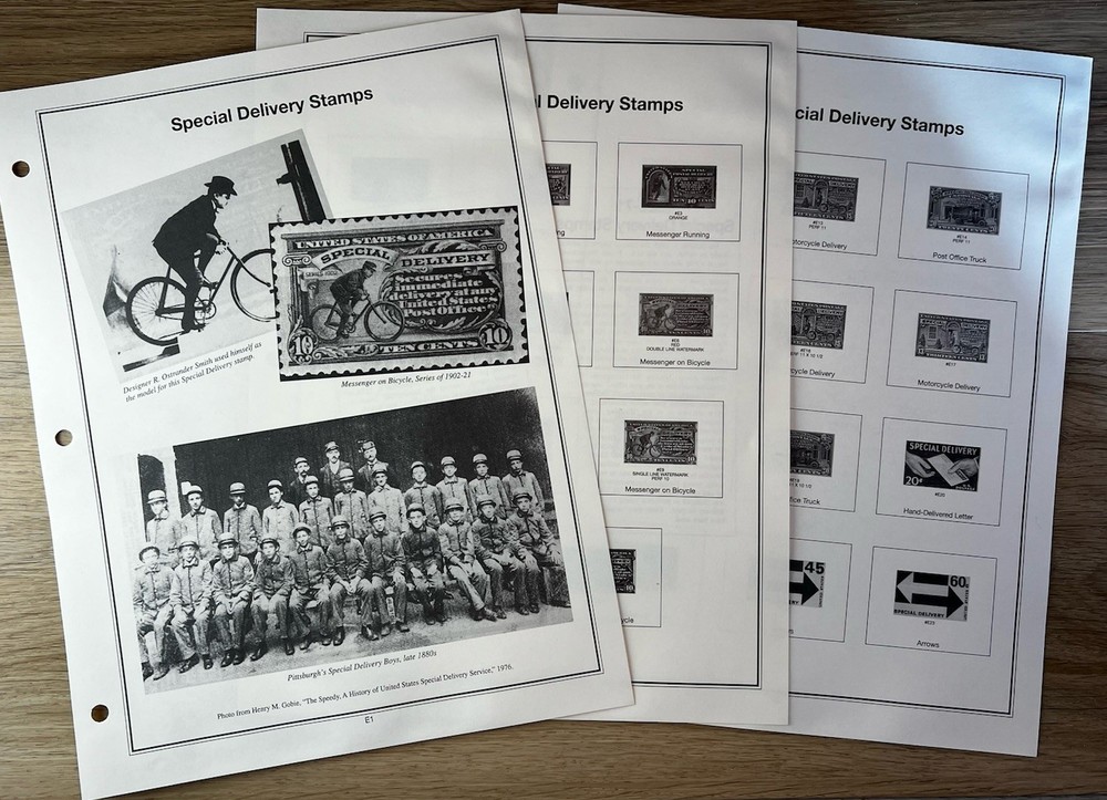 Mystic Heritage Collection - Special Delivery Stamp Section - Album Insert Pages