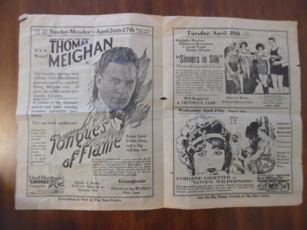 1925 New Centre Theatre Silent Movie Herald Drexel on Wurlitzer Kansas City MO