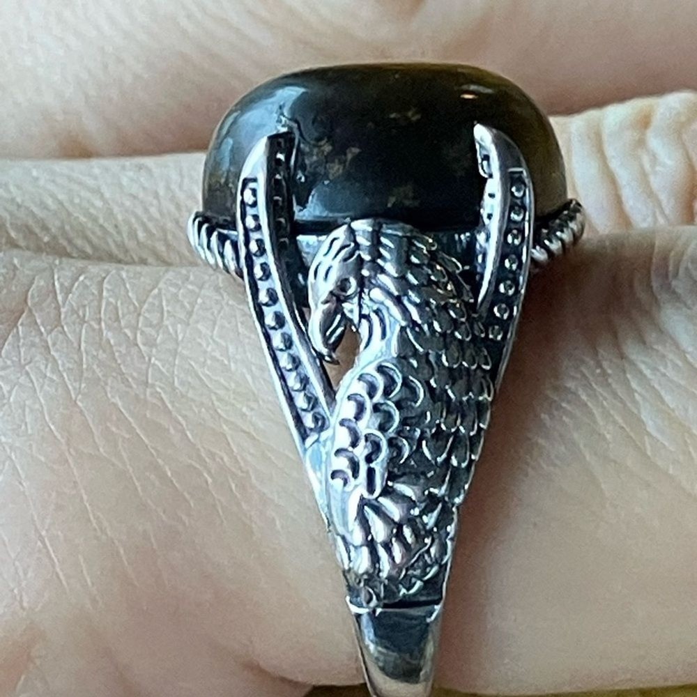 Natural Tiger’s Eye Eagle Ring Size 9