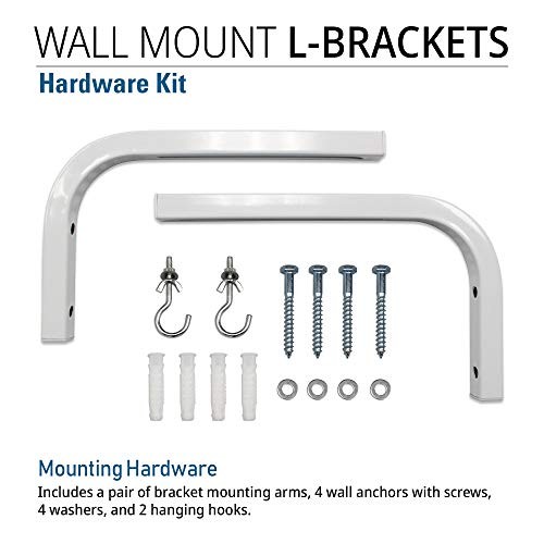 10 Inch Universal Projector Screen L-Bracket Wall Mount Kit, Adjustable White
