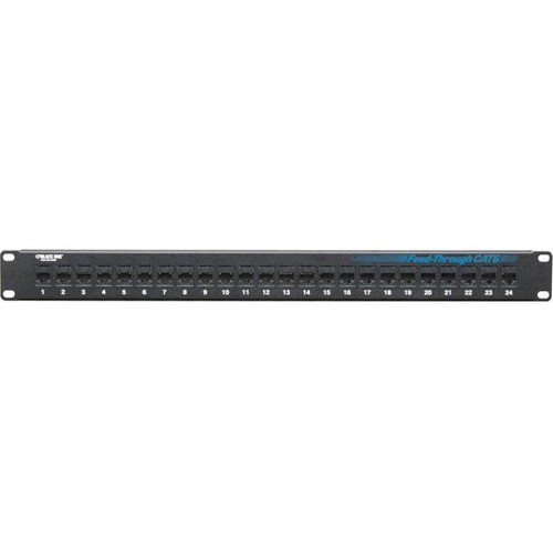 Black Box CAT6 Feed-Through Patch Panel - Unshielded, 24-Port (jpm818a)