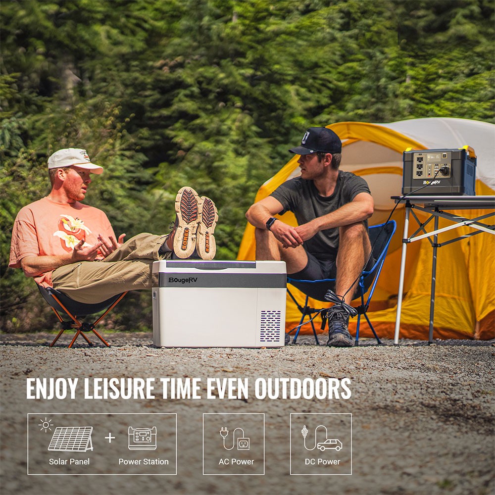 BougeRV 30QT (28L) Car Refrigerator Compressor Cooling 12/24V DC 110-240V AC