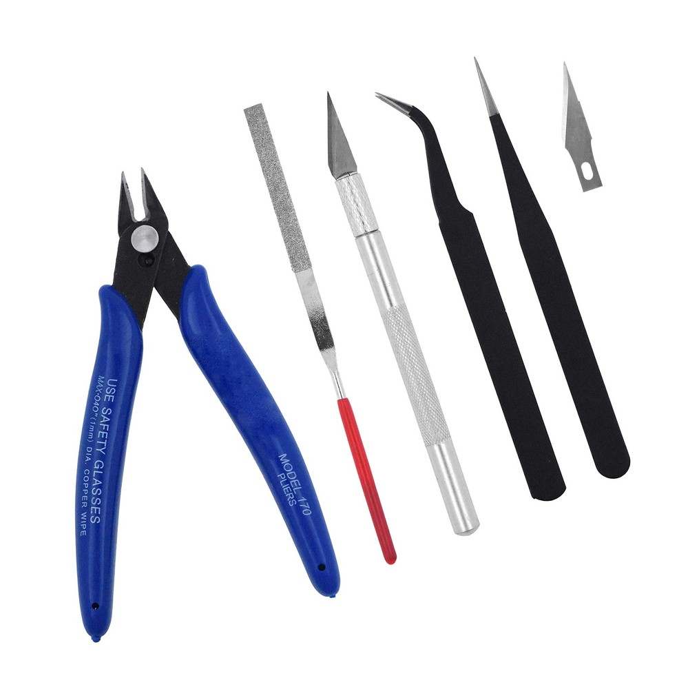 Mandala Crafts 13 PCS Plastic Model Tools Sets with Hobby Small, Silver