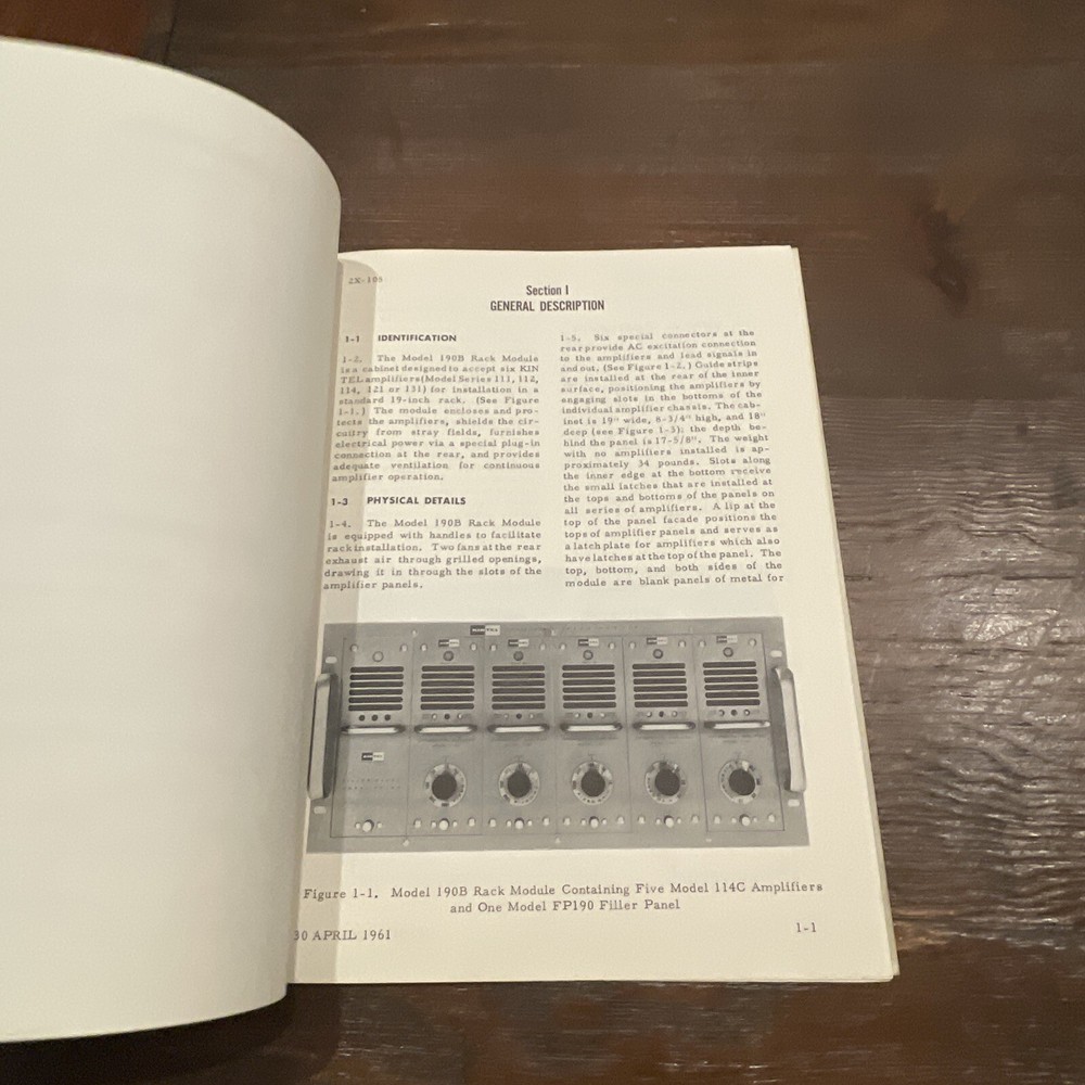 Kintel COHU Model 190B Rack Module Operating Instruction 2X-105 1961