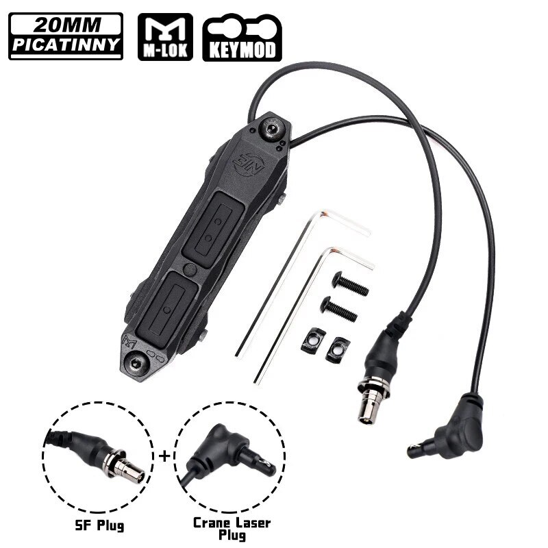 TacticalflashLight Tail Dual Control Remote Switch Crane For OGL PEQ DBAL Laser