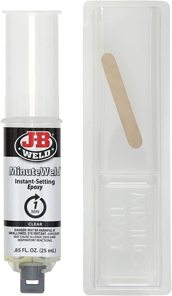 J-B Weld 50101 Minuteweld Instant-Setting Epoxy Syringe - Clear - 25Ml
