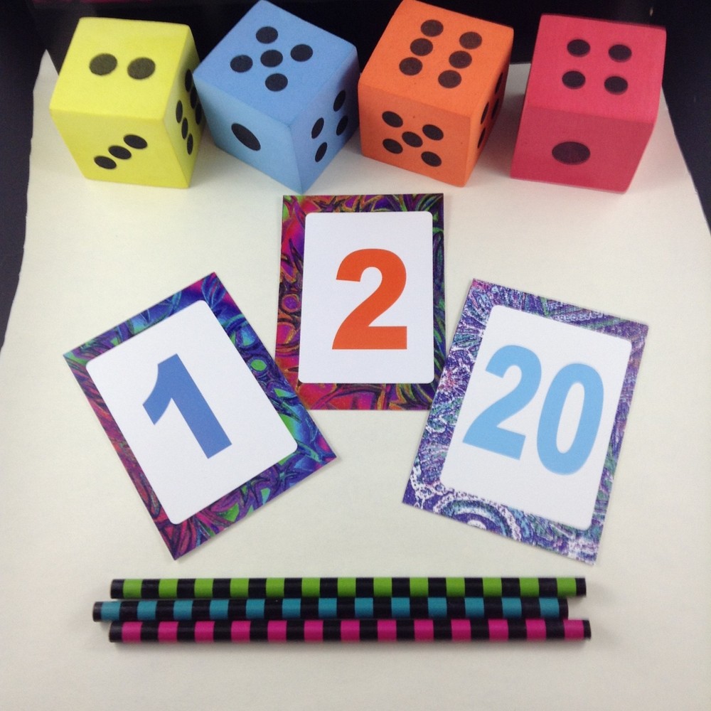 Rainbow Number Cards 1-20 40 Set Number Recognition Activities Games Learning