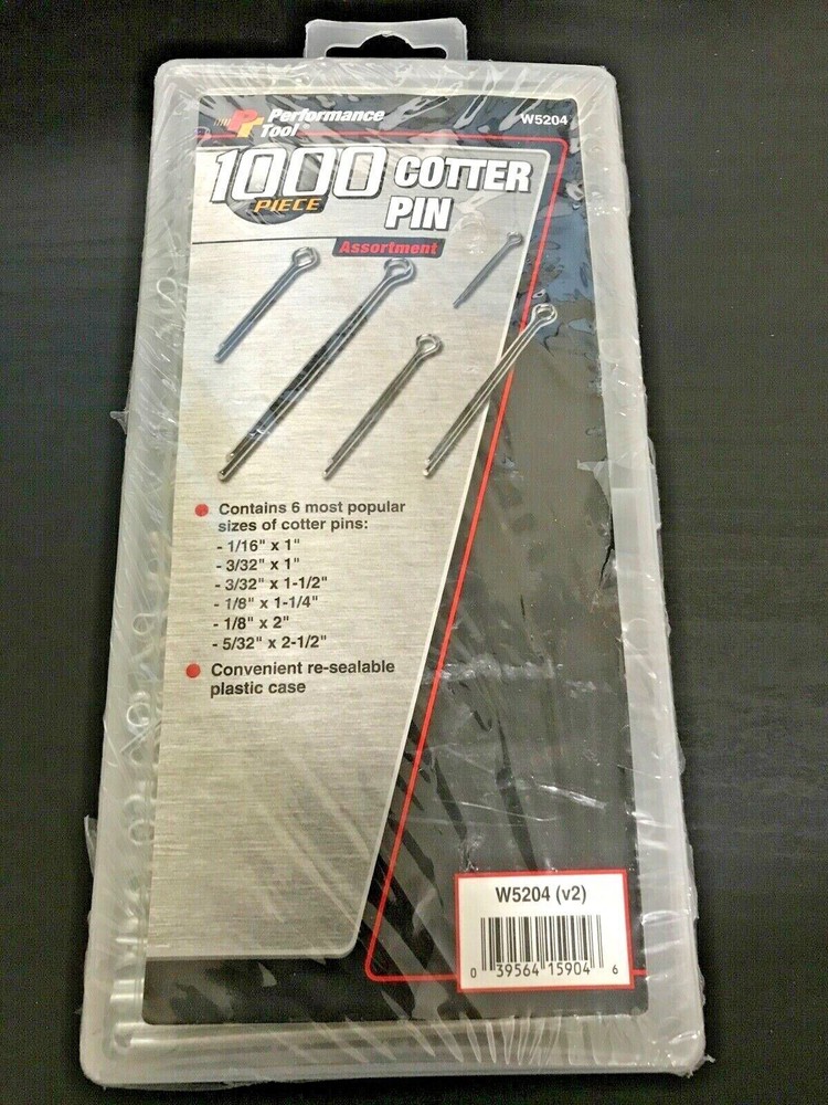 Performance Tool W5204 Cotter Pin Assortment 1000 Pieces