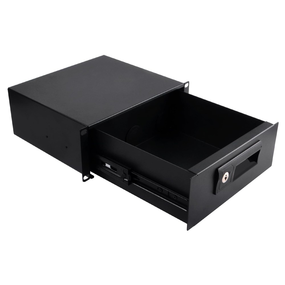 10inch 2U Rack Mount Lockable Drawer, 7.87inch Depth Server Cabinet Case 10 I...