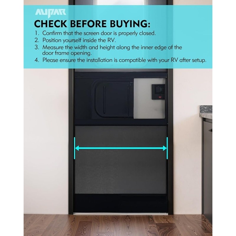RV Entry Door Screen Protector Adjustable Durable Easy Install Dog Proof Barrier