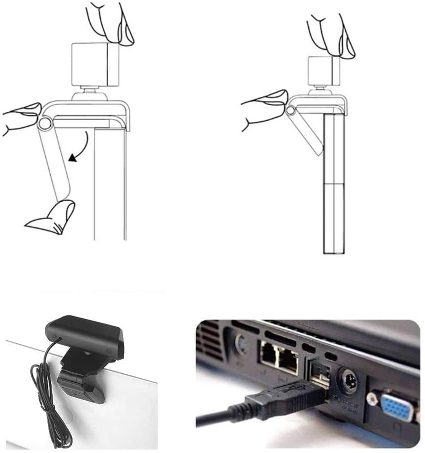 1080P HD USB Webcam for PC Desktop Laptop Web Camera w Microphone & Tripod