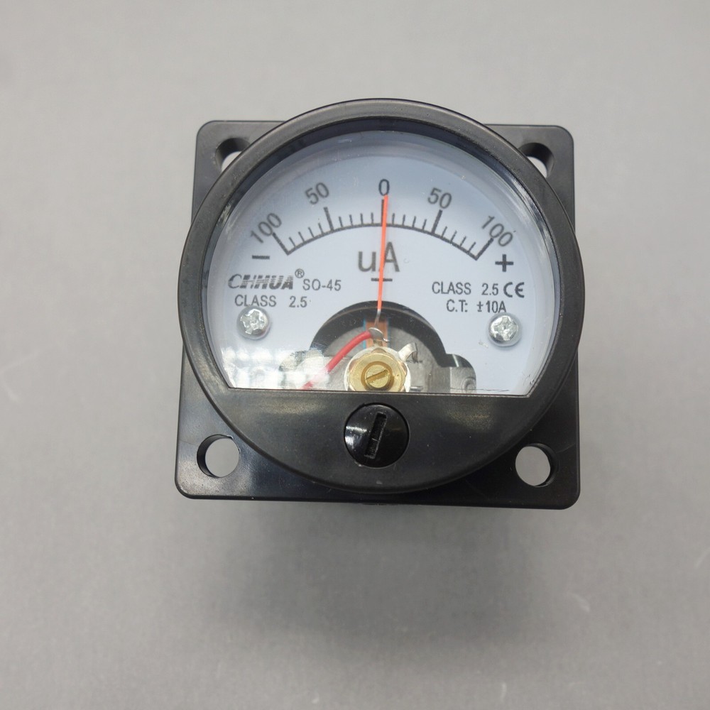 1pc DC Minus Zero Plus -100uA-0+100uA Ammeter Panel AMP Current Meter SO45