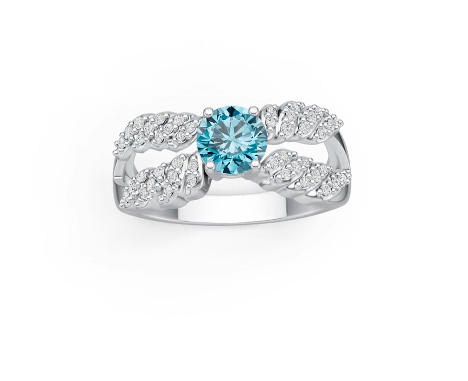 Sterling Silver Semi Mount Ring Setting Round RD 6x6mm Split Shank