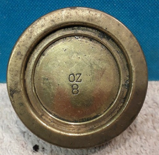Antique 8oz Solid Bronze Trade Scale Weight Gbb34