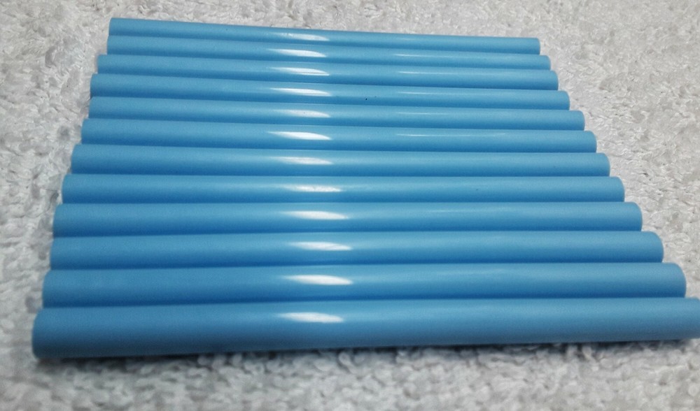 12 Light Blue Mini Glue Sticks 4" Length 5/16 (.25)