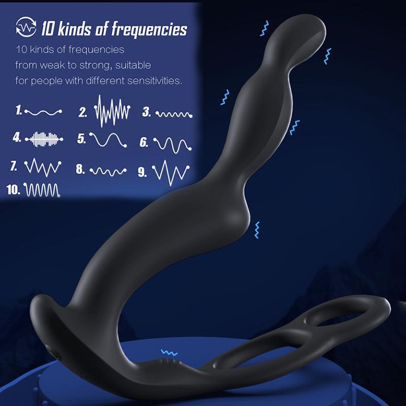 Cordless Prostate Massager Male Waterproof Remote-Vibrators