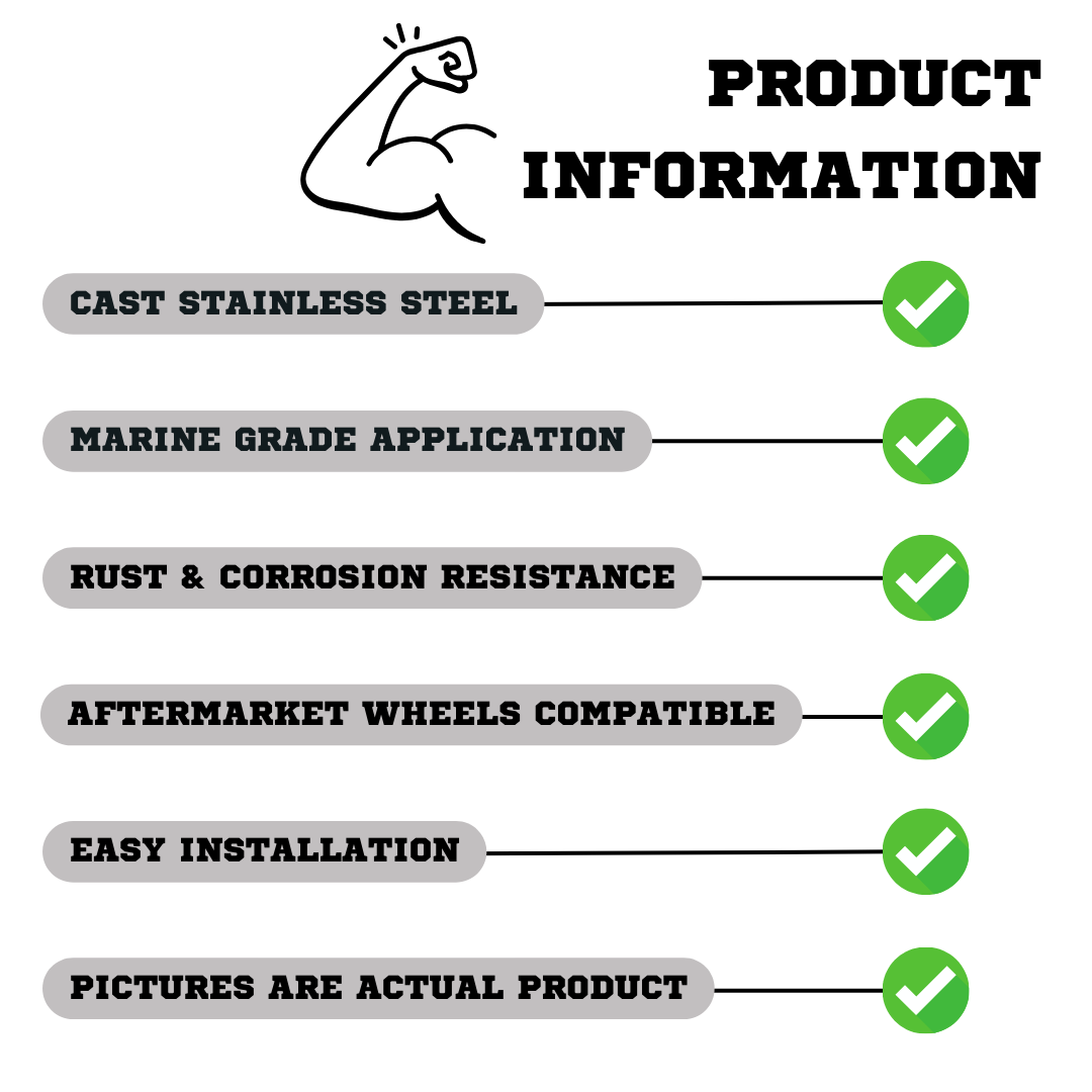 Solid 304 Stainless Steel Electropolished Acorn Lug Nuts 1/2 - 20