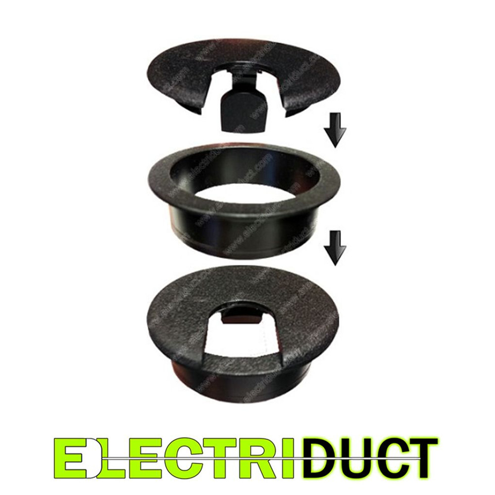 Flip-Top Plastic Computer Desk Table Grommets - 1" to 3.5" Size Options