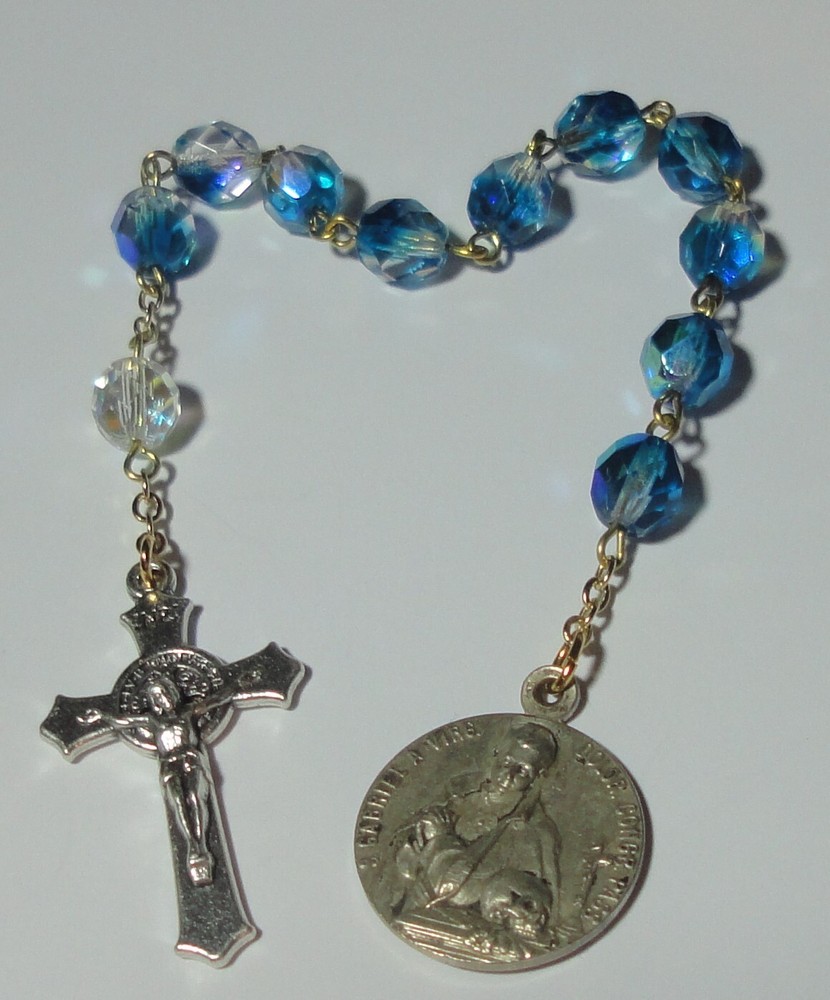 St Gabriel Possenti & St Felicisimo Single Decade Rosary with Vintage Medal