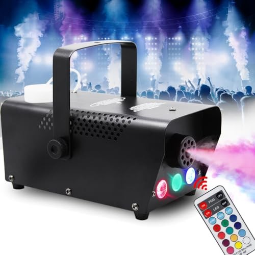 Fog Machine with Lights, Wireless Remote Control, Smoke Machine with 7 Colors
