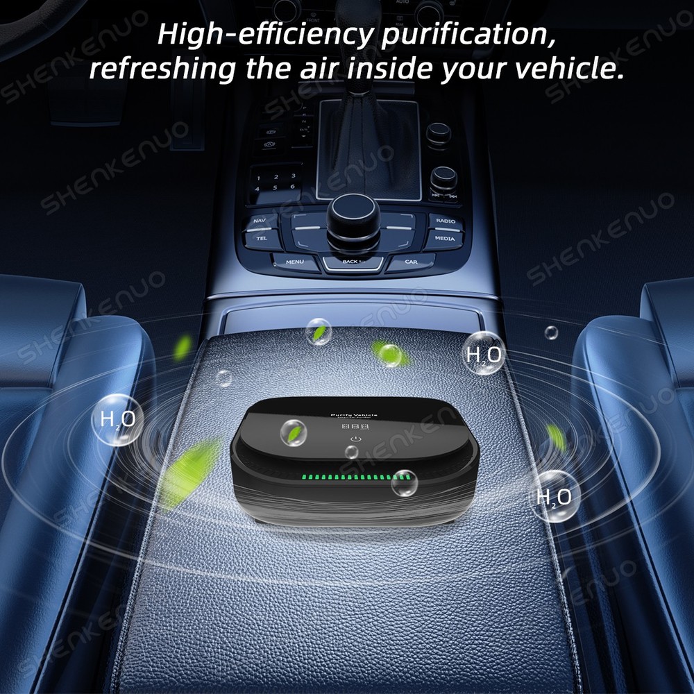 Auto Cabin Air Purifier, Odor Smoke Dust Removal, Quiet & Compact