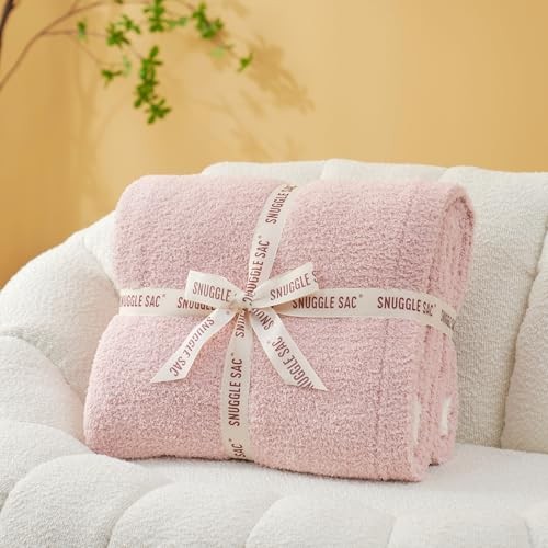 Ultra Soft Throw Blanket for Couch Bed Sofa Throw(50"x60") Solid Soft Pink