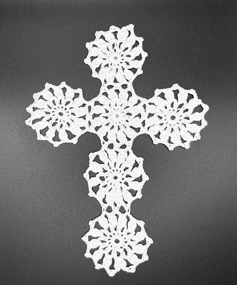 PDF Pattern 6 Crochet Crosses Tree Ornaments Bookmarks Decor Gift Vintage