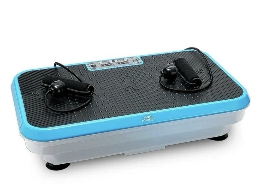 Powerfit Elite Vibration Plate Exercise Machine with Loop Resistance Bands BLUE
