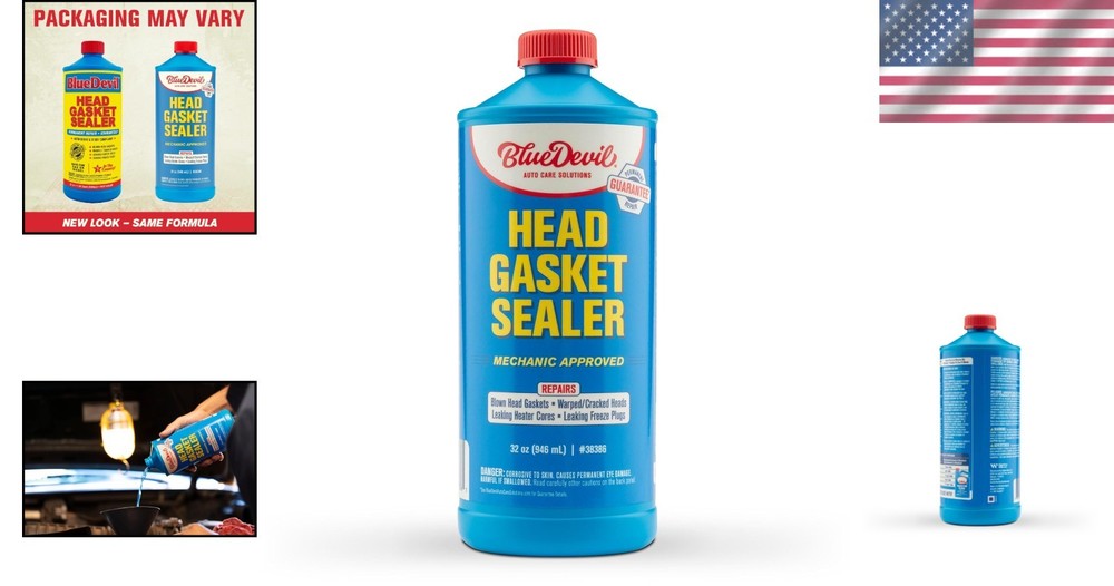 BlueDevil Head Gasket Sealer - 1 Quart Liquid for Permanent Engine Repair
