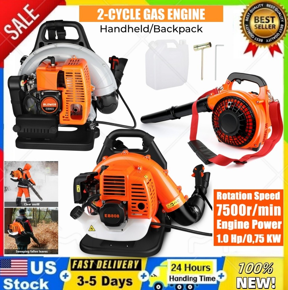 🔥26cc/43cc/63cc Gas Leaf Blower Handheld/Backpack Gas-powered Backpack Blower