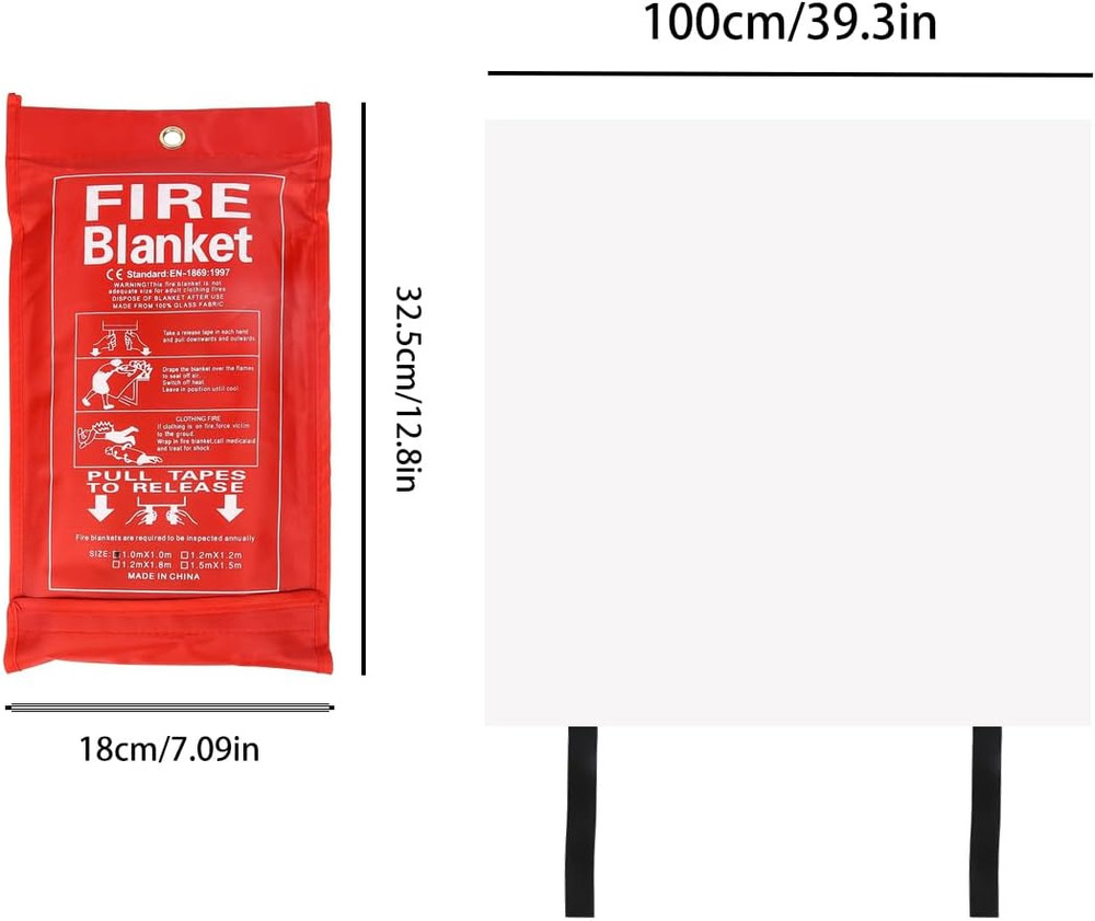 Emergency Fire Blanket for Home and Kitchen - 1 Pack - Fire Suppression Blanket
