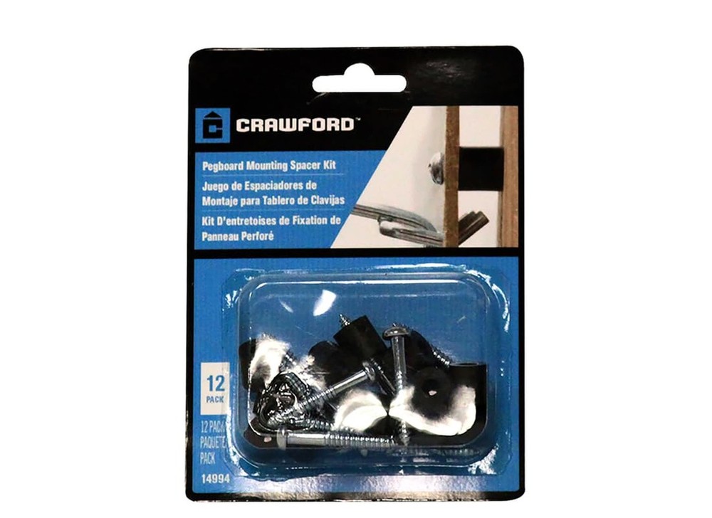 Crawford Pegboard Mounting Kit - 12 Count
