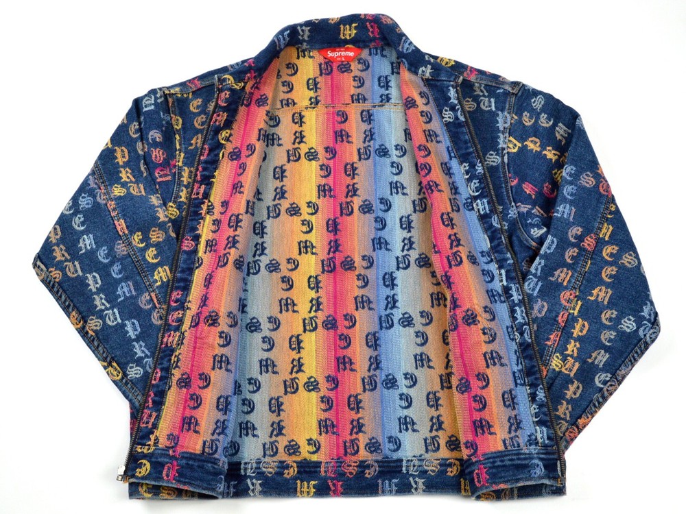Supreme Gradient Jacquard Denim Work Jacket Size Large