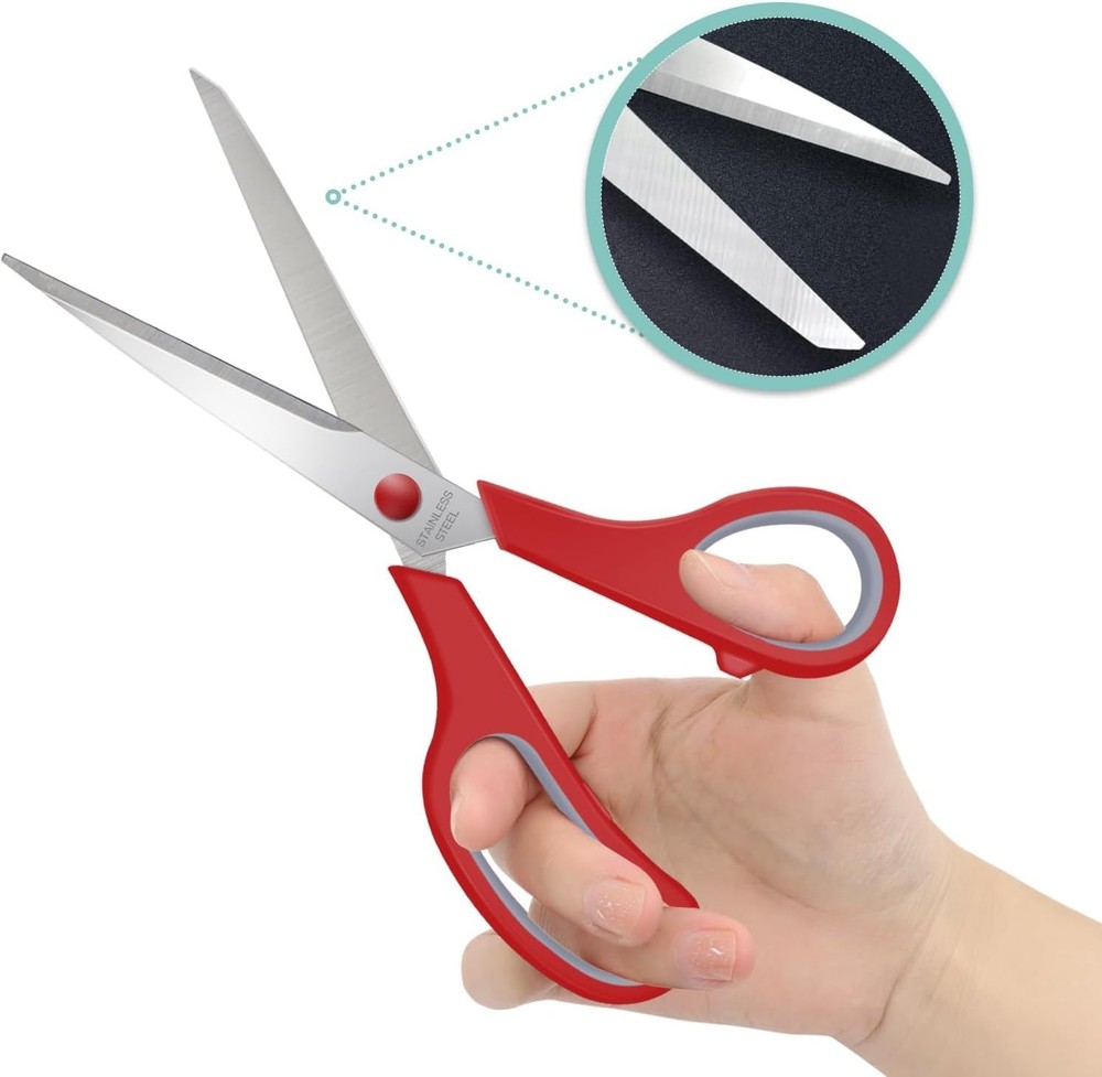 8-Inch Multipurpose Scissors Bulk Pack of 3 - Ultra Sharp Blades