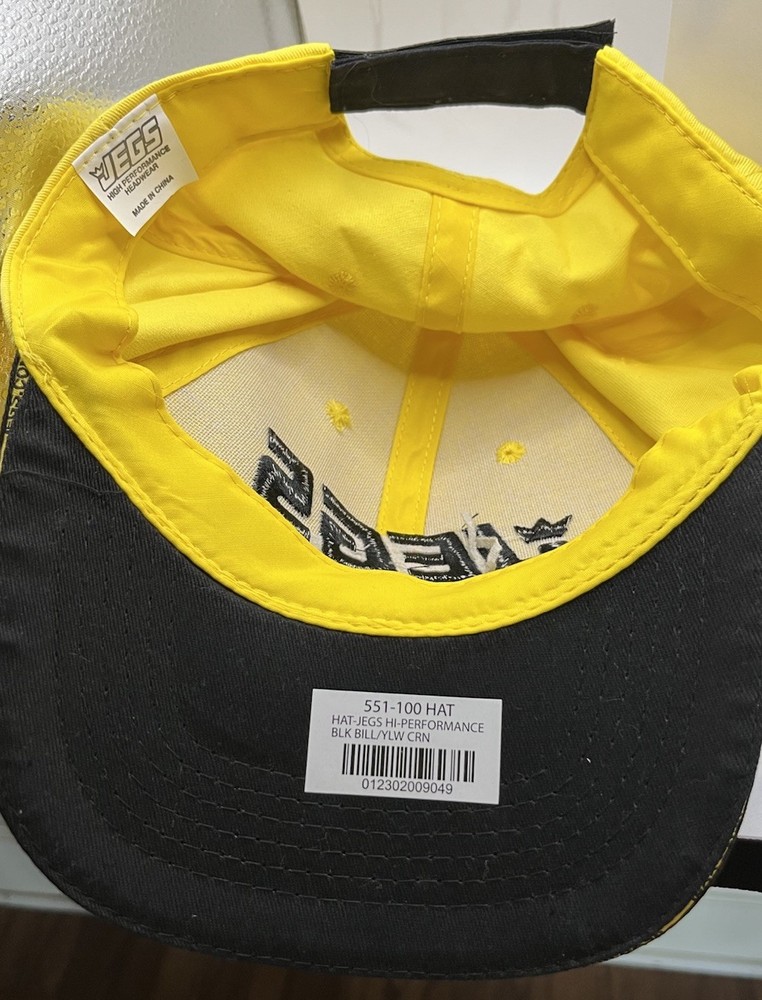 JEGS Performance Adjustable Strapback Cap One Size Embroidered Yellow/black