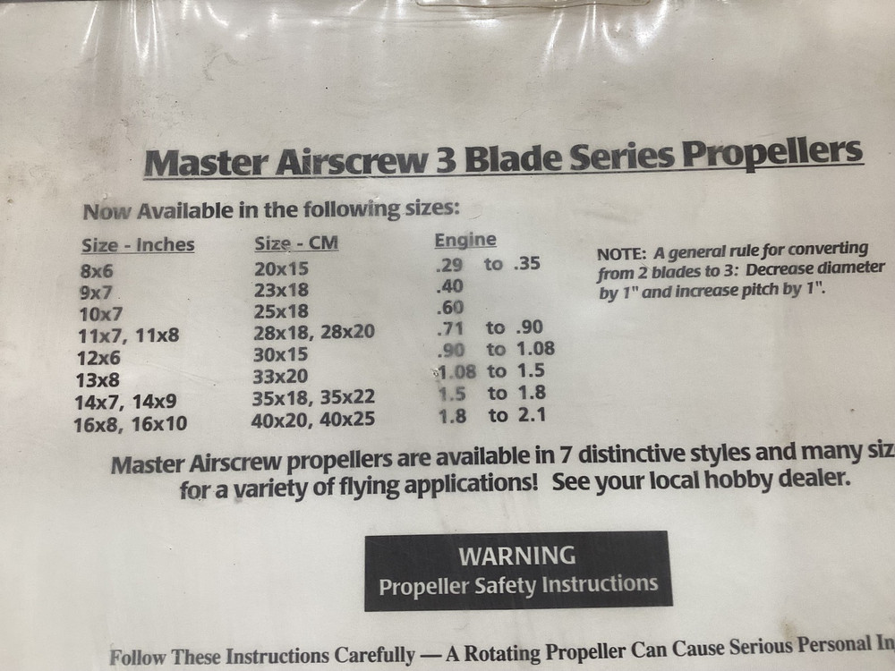 Master Airscrew 3 bladed propeller