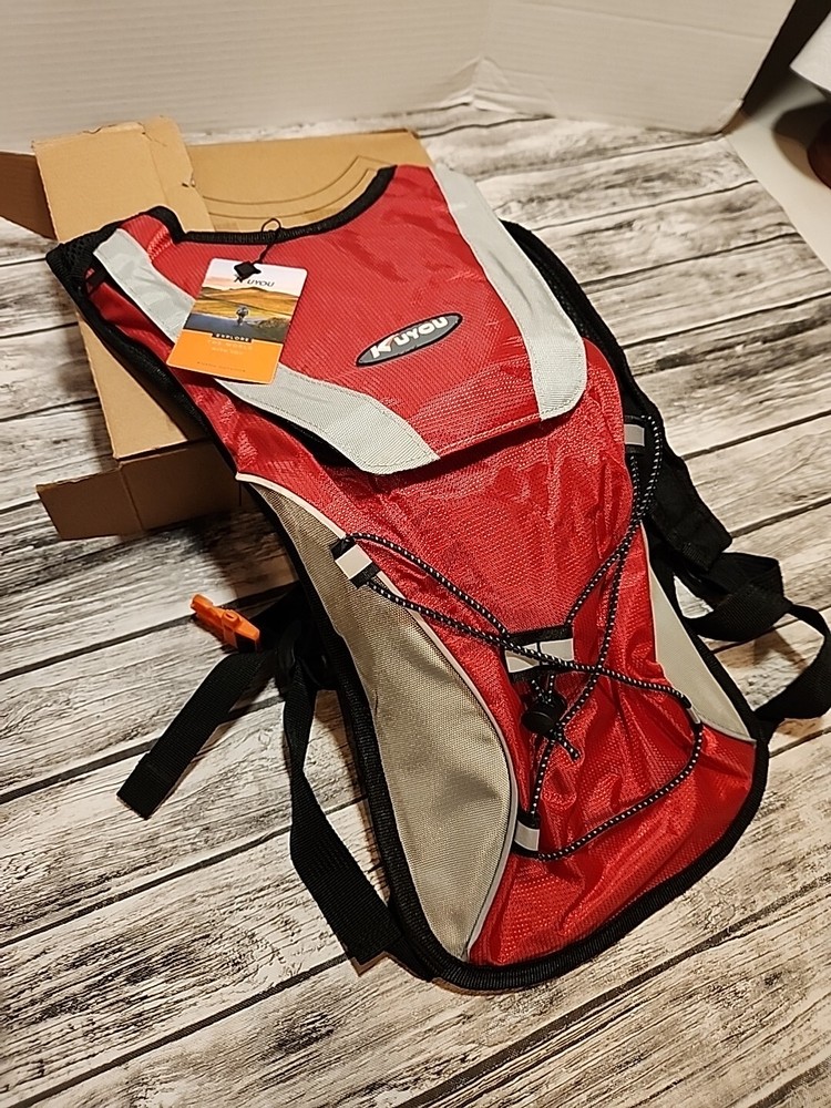 New Kuyou (Camelbak Style) Airflow Hydration Bladder Backpack Red 2 Liter