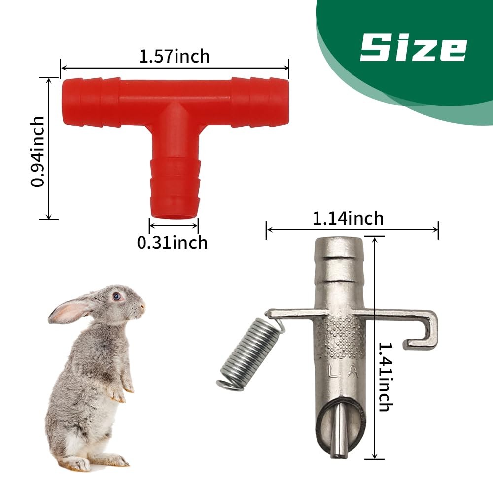 Automatic Rabbit Waterer Drinker Feeder 30sets for Poultry Rats Guinea Red