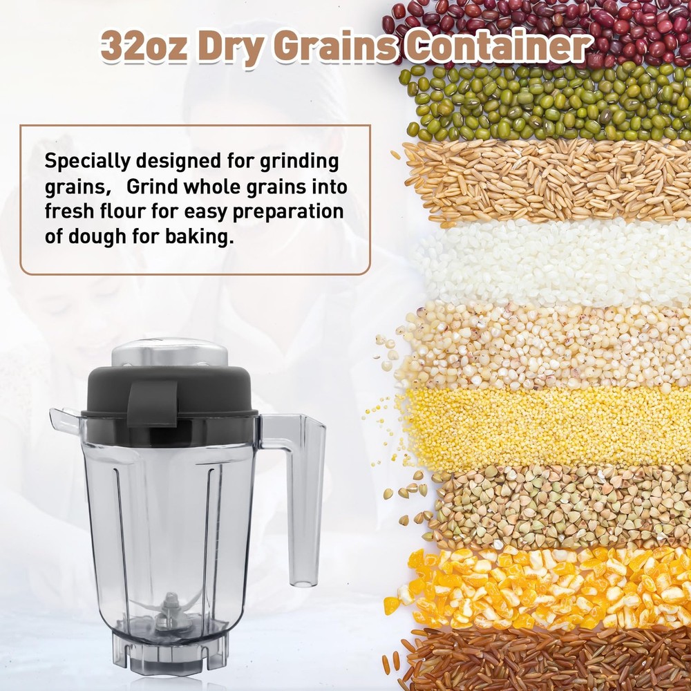 32 oz Dry Grains Container Compatible with vitamix,32 oz Dry Blade Container ...