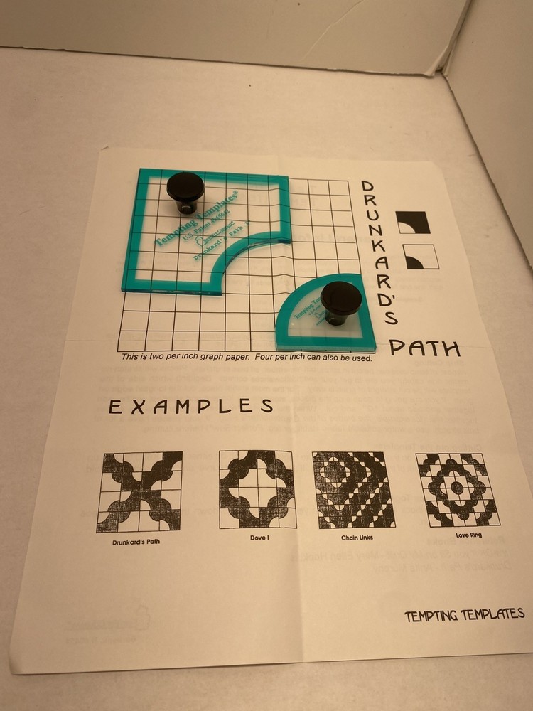 Sew / Fit Tempting Templates 3” Drunkards Path 2pc Set Quilting Stencil Guide