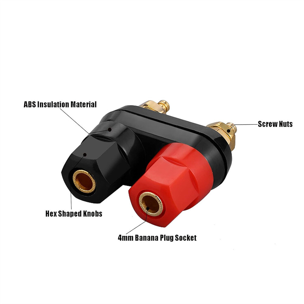 10 Pcs Speaker Amplifier Terminal Binding Post Dual 2-way Plug Connector