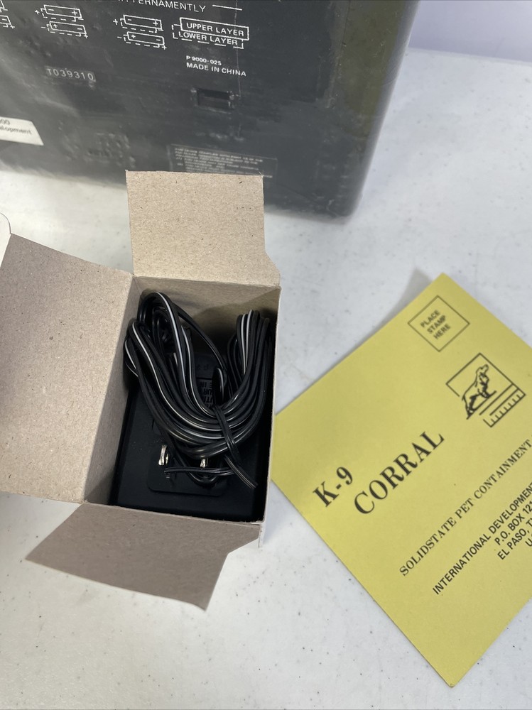 K-9 Corral Solid State Pet Containment System Box #9000 New With Adapter