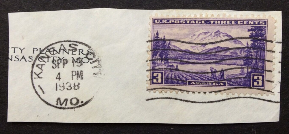 U.S. Postage Stamp Envelope Cut Postmark - Kansas City, Mo.