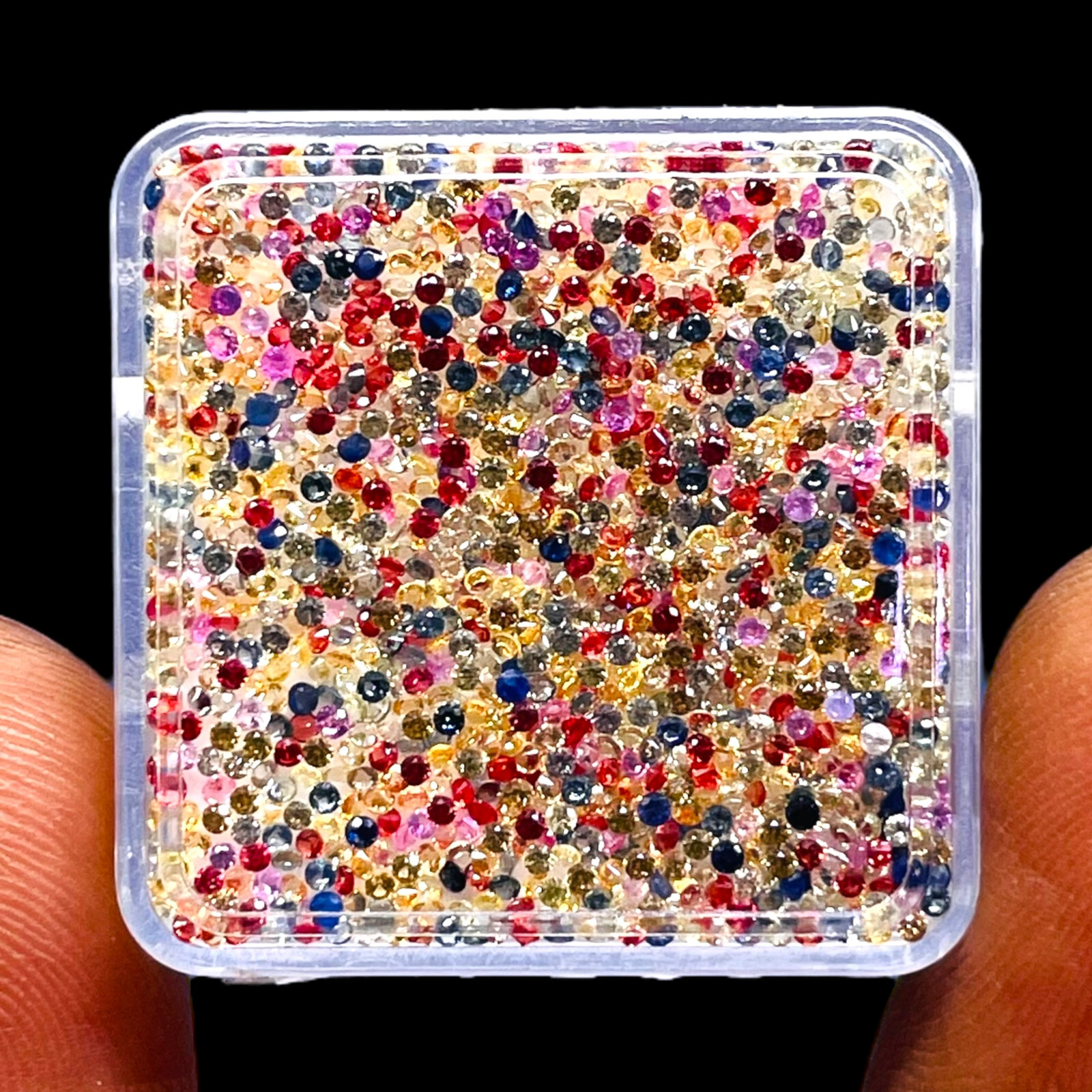 100 Pcs Natural Multi Sapphire 1mm Round Diamond Cut Dazzling Loose Gemstone Lot