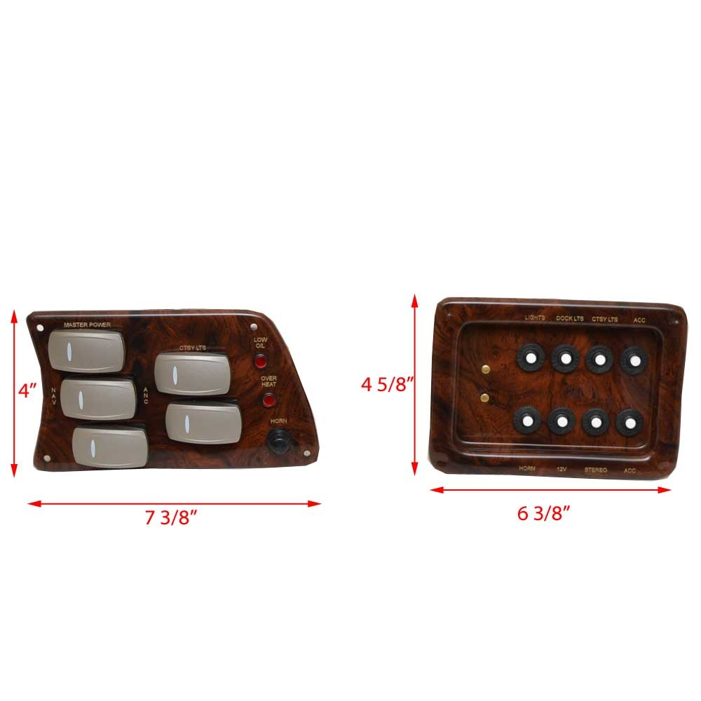 SunCatcher Pontoon Boat Switch Panel Kit | Woodgrain (2PC)
