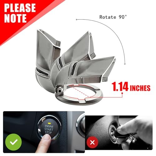 Mando Style Universal Car Engine Start Stop Button Cover Anti-Scratch Silver