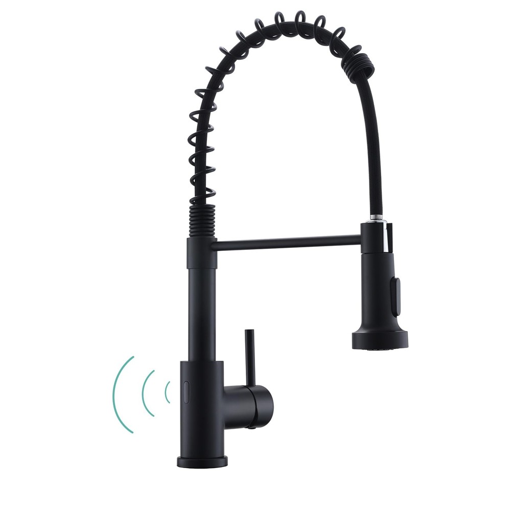 Matte Black Touchless Kitchen Faucet with Pull Down Sprayer - Motion Sensor B...