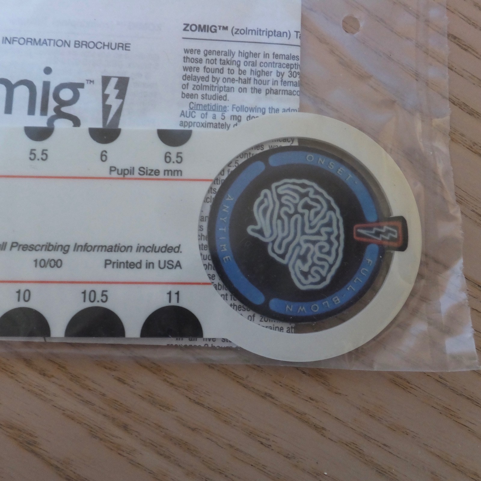 Lot 5 Zomig Drug Rep Pens,Keychain, Pupil Measure, Pharmaceutical Medical Promo